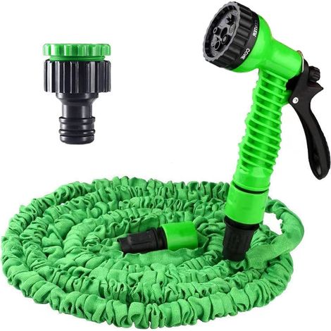 Tuyau d'arrosage Extensible 15M,Tuyau Arrosage Flexible avec 7 Fonctions Pistolet Universel, Anti-Fuite, Tuyau Arrosage Retractable pour Avage de Voiture,Irrigation des Plantes,Jardin,Nettoyage(Vert) (1/5)