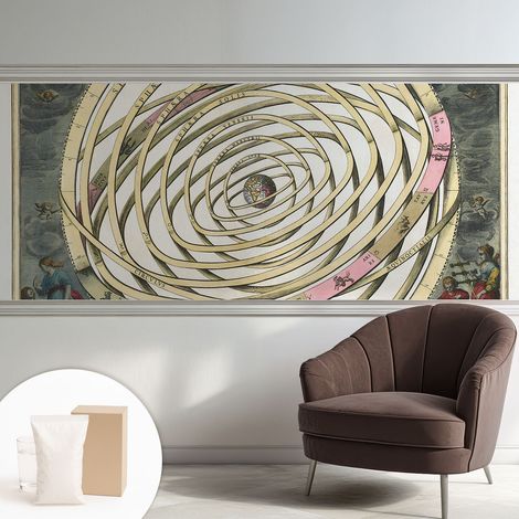 Tapete Vliestapete mit Kleber für Wohnzimmer Schlafzimmer Küche - Wanddekoration Kosmische Spirale 250x104 cm (1/5)