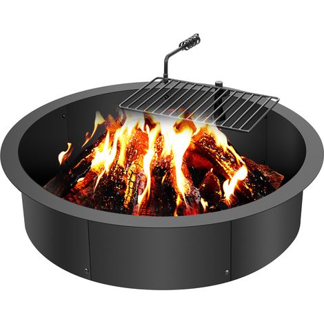 VEVOR Anello per Braciere, Inserto Braciere con Anello per Griglia, Esterno 889 mm/787mm ID, Alto 215 mm, Rivestimento Interno in Acciaio Carbonio, Anello per Falò Fai da Te da Campeggio allAperto