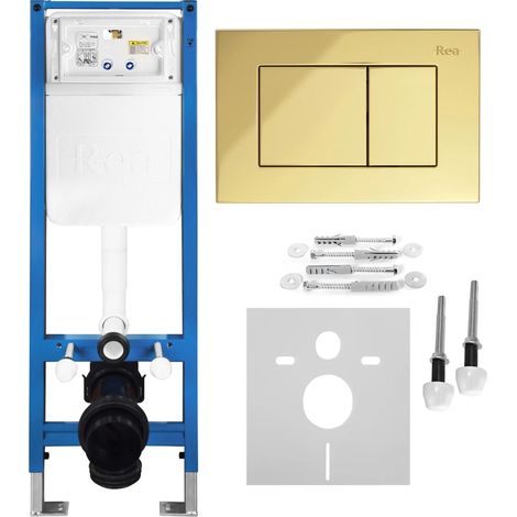 Ensemble Bâti-Support WC SLIM 024N avec plaque de commande J gold (1/5)