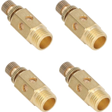 Kit de silencieux pneumatique 4 pièces, silencieux d'air en laiton, kit de connecteurs pour la réduction du bruit d'échappement (1/5)