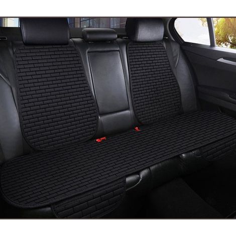Cojín para asientos de coche delanteros y traseros,transpirable y antideslizante,juego de tres piezas en negro y rojo (1/5)