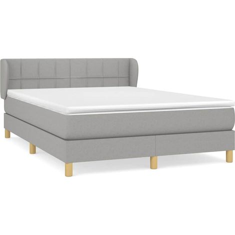 Maison Exclusive - Giroletto a Molle con Materasso Grigio Chiaro 140x200cm Tessuto (1/5)