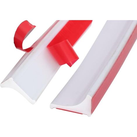 Bande d'étanchéité Silicone Seuil de Douche Barrière d'eau Barriere De Douche Barrage d'eau pour Bordure de Bain Comptoir Evier- 1M, Blanc (1/5)