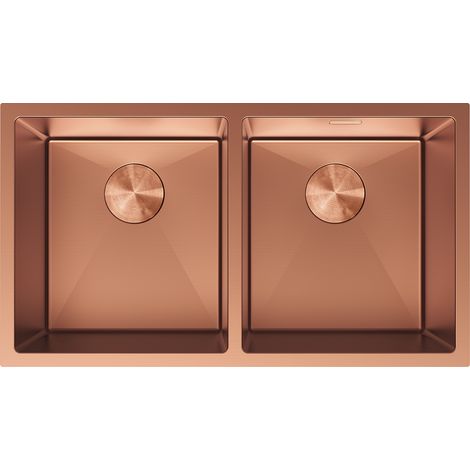 Mexen Binox lavello in acciaio inox a 2 vasche 800 x 450 mm, rame - 6421802000-65 (1/5)