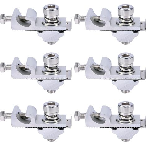 6 Pièces Clips de Mise à Terre pour Panneaux Solaires, Aluminium, Fixation pour Modules PV, Supports Photovoltaïques, Cosses de Mise à Terre de Panneau Solaire de Fixations (1/5)