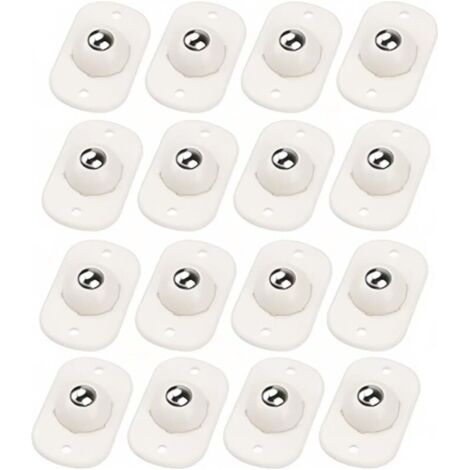 16 Pièces Mini-roues Pivotantes Auto-adhésives, Roulettes Pivotantes Auto-Adhésives 360 Degrés, Petite Roulette,Roulettes à Billes, Pour Poubelles, Boîtes de Rangement, Petits Meubles (1/4)