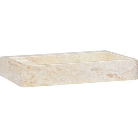 Lavabo vasque à poser Luxueux, Bac à laver, Crème 58x39x10 cm Marbre OIB4812E