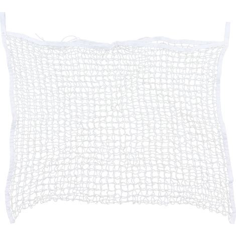 Sac de filet à foin PE corde tissée trou de maille chevaux gamelle pour ingestion lente pochette de stockage de fourrage blanc 120x90cm / 47.2x35.4in (1/5)
