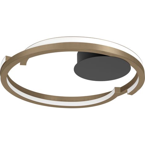 Plafoniera Moderna Mezzomonte Alluminio Nero 2 Luci Led 40W 2220+2220Lm (1/2)