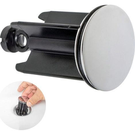 Universal sink cover Ø 40 mm – Chrome-plated brass and ABS – Adjustable height from 6.7 to 8.3 cm – Rust-resistant (1/5)