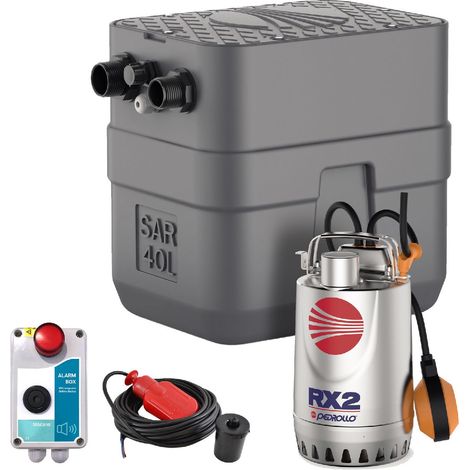 Kit Station De Relevage Eaux Usées 40l Pedrollo Sar40l Rxm1 4.8m³/h + Alarme