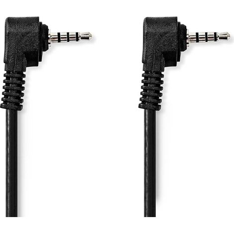 Nedis audio video kabel 35 mm stecker 35 mm stecker vernickelt 200 m rund pvc schwarz
