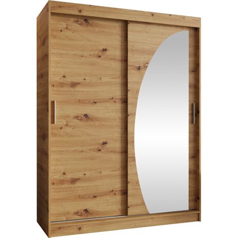 Armario Hartford 503, Roble Artisan, 200x150x62cm, Puertas de armario: Correderas, Número de estantes: 0