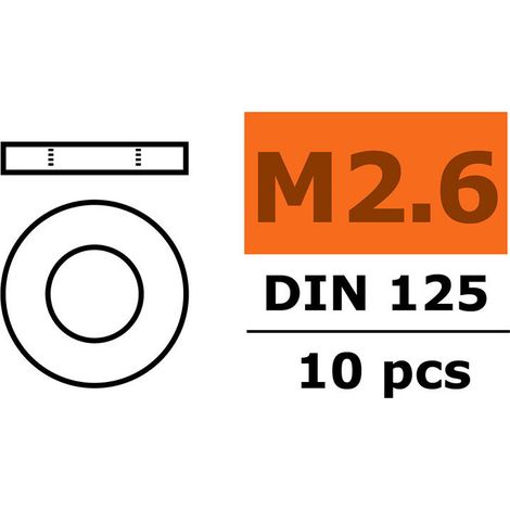 Revtec - Washer M2 6 - Galvanized Steel - 10 pcs