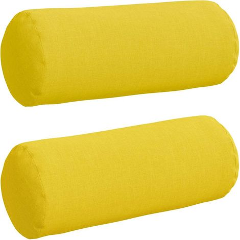 Maison Exclusive - Bolsterkissen 2 Stück Helles Gelb Ø 15 x 40 cm