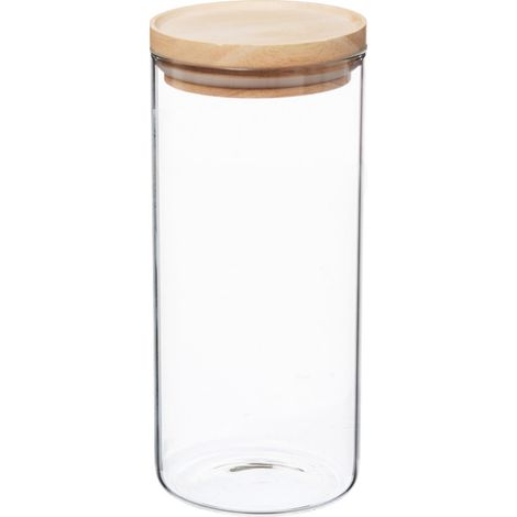 Bocaux de rangement en verre et bois couvercle hermétique Atmosphera - Bocal hermétique 1.3 Litre - -