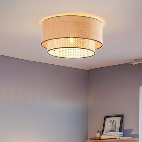 [GEBRAUCHT] B-Ware Euluna Deckenlampe Boho Rattan Deckenlampe Deckenlicht Lampe Leuchte E27 Rattan