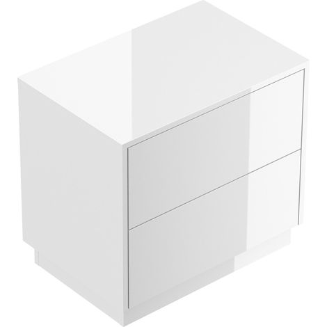 Design Nachttisch Concepto L 60cm stehend, 2 Pushauszüge Weiß Hgl (1/5)