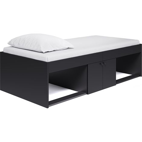 Low Single 3ft Cabin Bed - L51 x W96 x H196 - Black