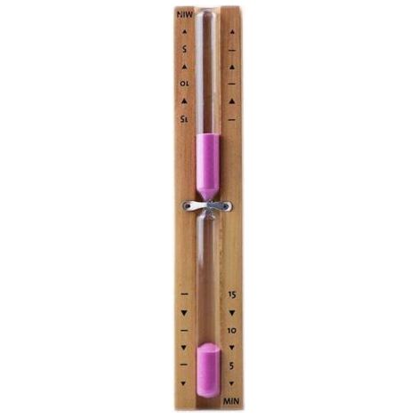 15 Minutes Sablier Sauna, Sablier Sauna Sable Minutes Rotatif en Bois avec Horloge en Verre et Sables Roses (1/4)