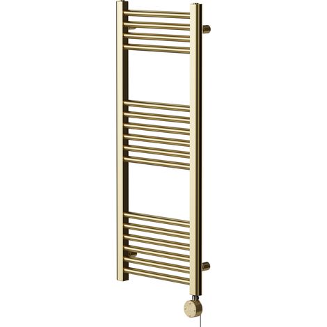 Pizarro Colore Brushed Brass 1000mm x 400mm Straight Digital Thermostatic Electric Heated Towel Rail (1/5)