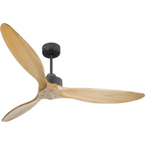 Modulo Slim de Klassfan - Ventilateur de plafond et destratificateur moteur DC basalte et bois clair 30 à 60 m²