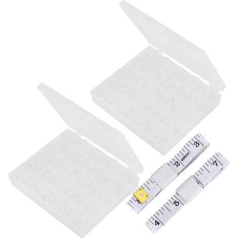 50 Bobines Vides Transparentes pour Machine à Coudre - Lot avec Boîte de Rangement - Accessoires Couture (1/5)