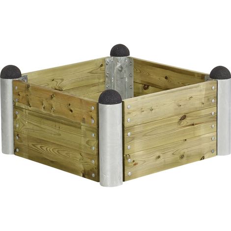 Plus Hochbeet Pipe 6 80 x 80 x 36 cm Hochbeete aus Holz