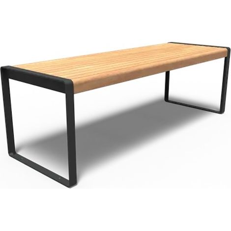 Adezz Gartentisch Serie STORR 230 x 79 x 75 cm Tischplatte Hartholz Garapa Rahmen Stahl schwarzgrau