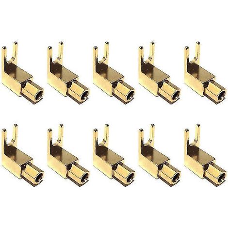 Rechtwinklige Spatengabel und Polklemme – 4-mm-Bananensteckerbuchse – Spatengabelanschluss für Lautsprecher und (1/5)