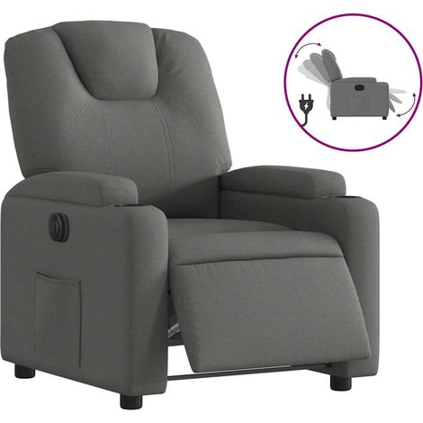 Fauteuil de Salon,Chaise,Fauteuil inclinable électrique Gris foncé Tissu CFW519084 (1/5)