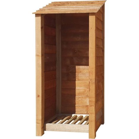 Wooden log store (W-79cm, H-180cm, brown finish)