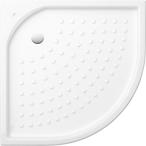O.novo, Platos de ducha, 900 x 900 x 55 mm, Largo lateral: 900 mm, Fondo: 35 mm, Cuarto de círculo, en cerámica, de pared o empotrado, con patas o sobre soporte, Cerámica con pellet y superficie brill