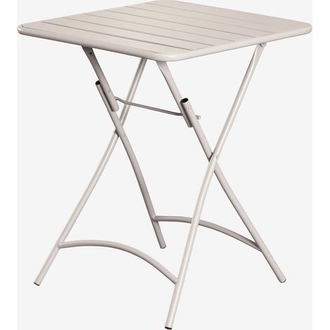 Table de jardin carrée 60x60 cm pliable en acier Janti SKLUM Tapioca Beige