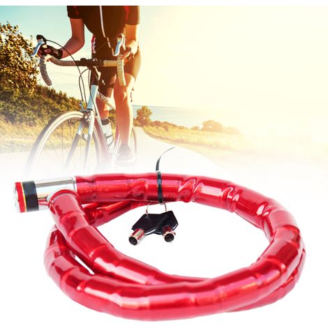 Fahrrad-Spiralkabelschloss, rot, wasserdicht, rostbeständig, leicht zu transportieren, universelles Motorrad-Sicherheitsschloss (1/5)