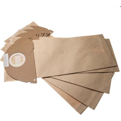 vhbw 5x Staubsaugerbeutel kompatibel mit Kärcher K 4000, K 4000 Plus, K 4000 TE, S 4125, S 5125 Staubsauger - Papier, 42,4cm x 16,9cm braun