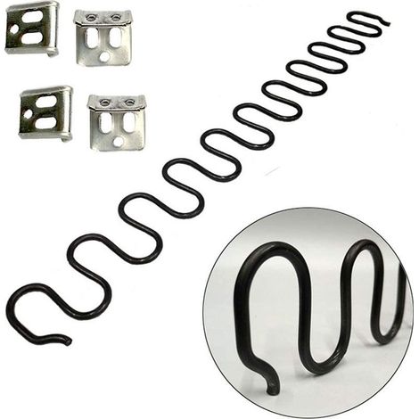 Ressorts de rechange pour canapé 2 pièces de 60cm avec 8 clips en S, 4,0 fils de diamètre Kit de réparation de ressorts de canapé pour siège de décoration intérieure de meubles, automobile