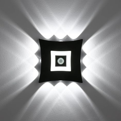 18W LED Applique Murale Extérieur Intérieur Moderne avec Détecteur de Mouvement PIR, Éclairage Mural Étanche IP65, Applique Murale en Aluminium Blanc Froid 6000K pour Jardin, Noir