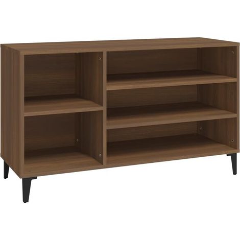 Meuble à chaussures, chêne brun, 102x36x60 cm, bois d'ingénierie. (1/5)