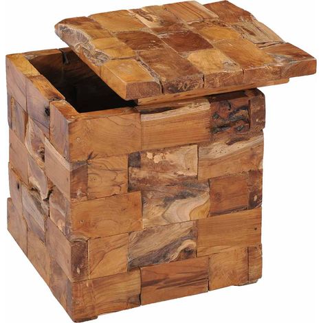 Tabouret de rangement Bois de teck massif (1/5)