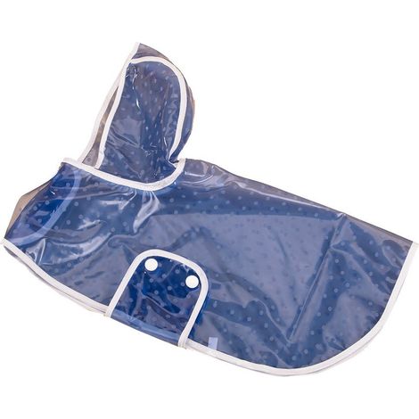 4494 Imperméable pour chien et chat de petite taille avec capuche Taille: S - Couleur: Bleu