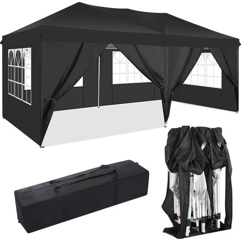 Caseta de jardín, tejido impermeable, protección UV, color negro. (1/2)