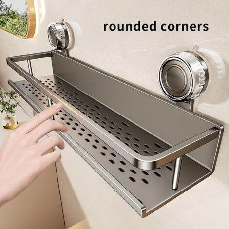 Seifenablage mit Saugnapf – 30 cm breites, wandmontiertes Duschregal aus Aluminiumlegierung, platzsparende Badezimmeraufbewahrung