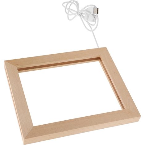 Cadre Photo Lumineux LED en Bois Design Plug-in Cadre Photo D'intérieur Chic et Simple Lampe de Nuit Décorative pour Maison (1/5)