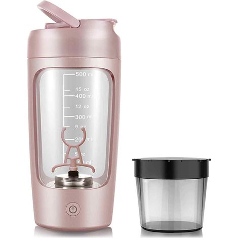 1 shaker électrique, 7000 tr/min, contenant intégré pour poudres, rechargeable USB-C, capacité 650 ml, Tritan sans BPA (1/5)