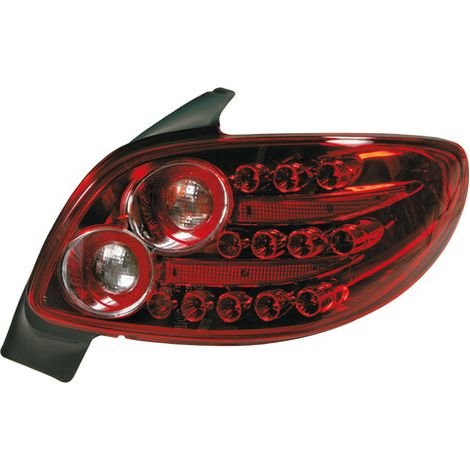 Coppia fanali posteriori LED - compatibile per  Peugeot 206 (9/98) - Rosso
