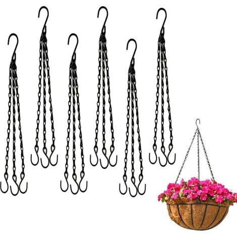 Suspension Plante Intérieure 40 cm Macrame, 6 Pièces avec Crochet en S - Convient pour Accrocher Divers Accessoires pour la Maison