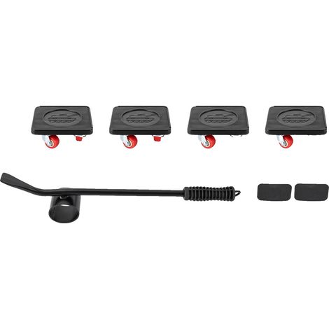 Ensemble d'outils pour déménagement de meubles, roues de chariot robustes, lève inclus, noir, 4 inch (1/2)