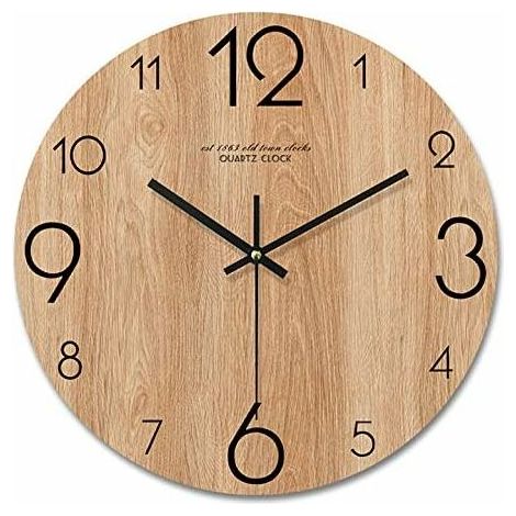 royaluxe - Horloge murale sans bruits de tic-tac Horloges murales modernes, 12 pouces 30 cm trotteuse rampante, joli accessoire de maison et décoration (BRAUN-12) (1/4)